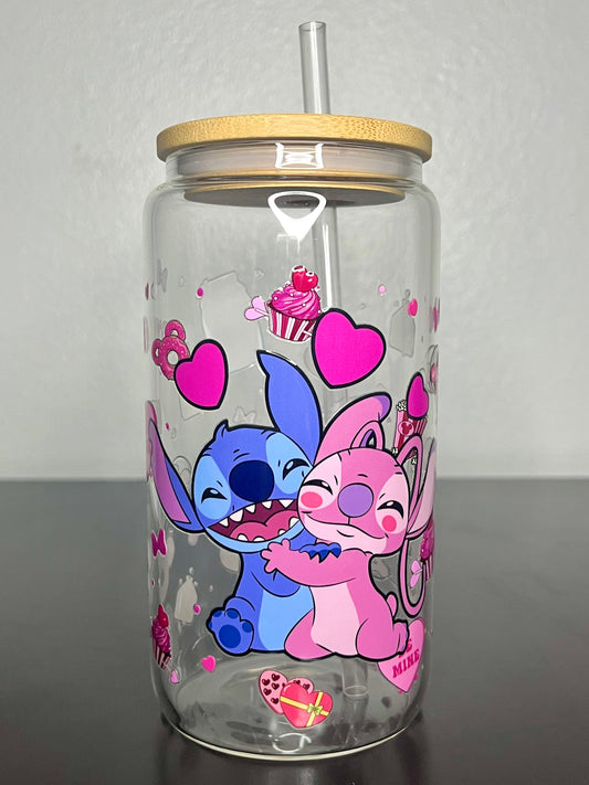 Stitch & Angel Glass Cup