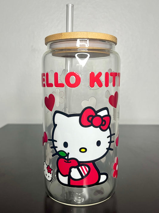 Hello Kitty Apple Glass Cup