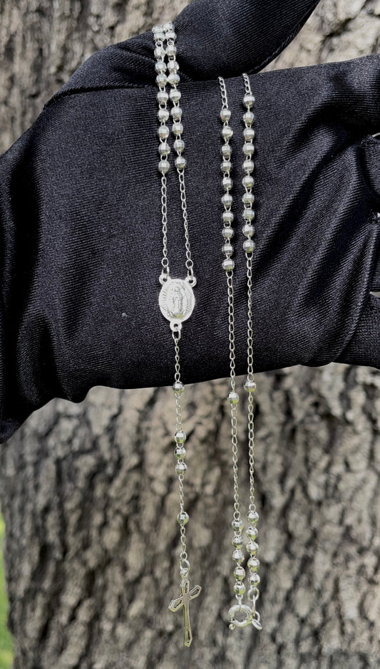 Silver Virgencita Rosary