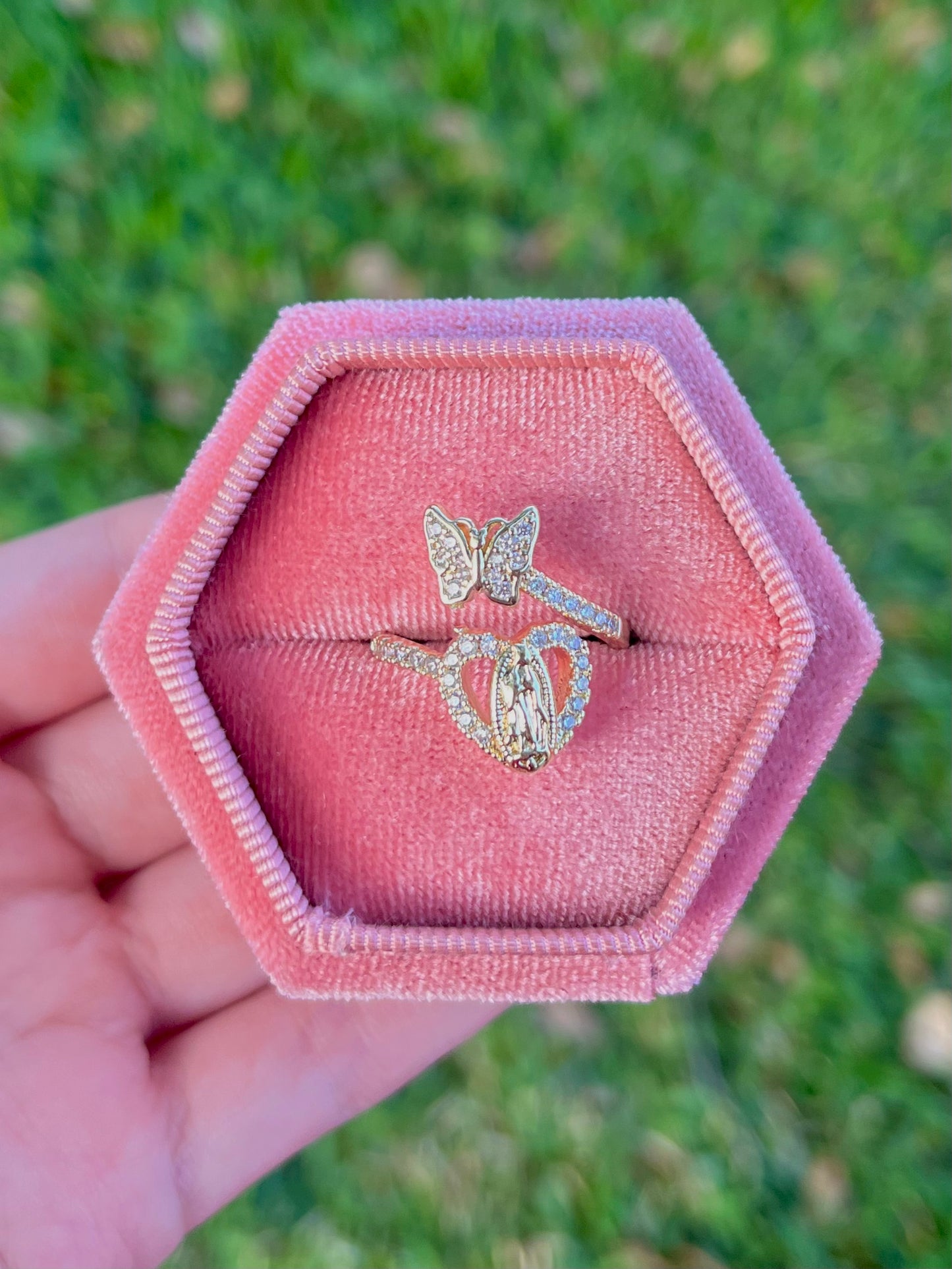 Virgencita butterfly ring