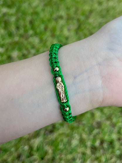 Green San Judas Thread Bracelet