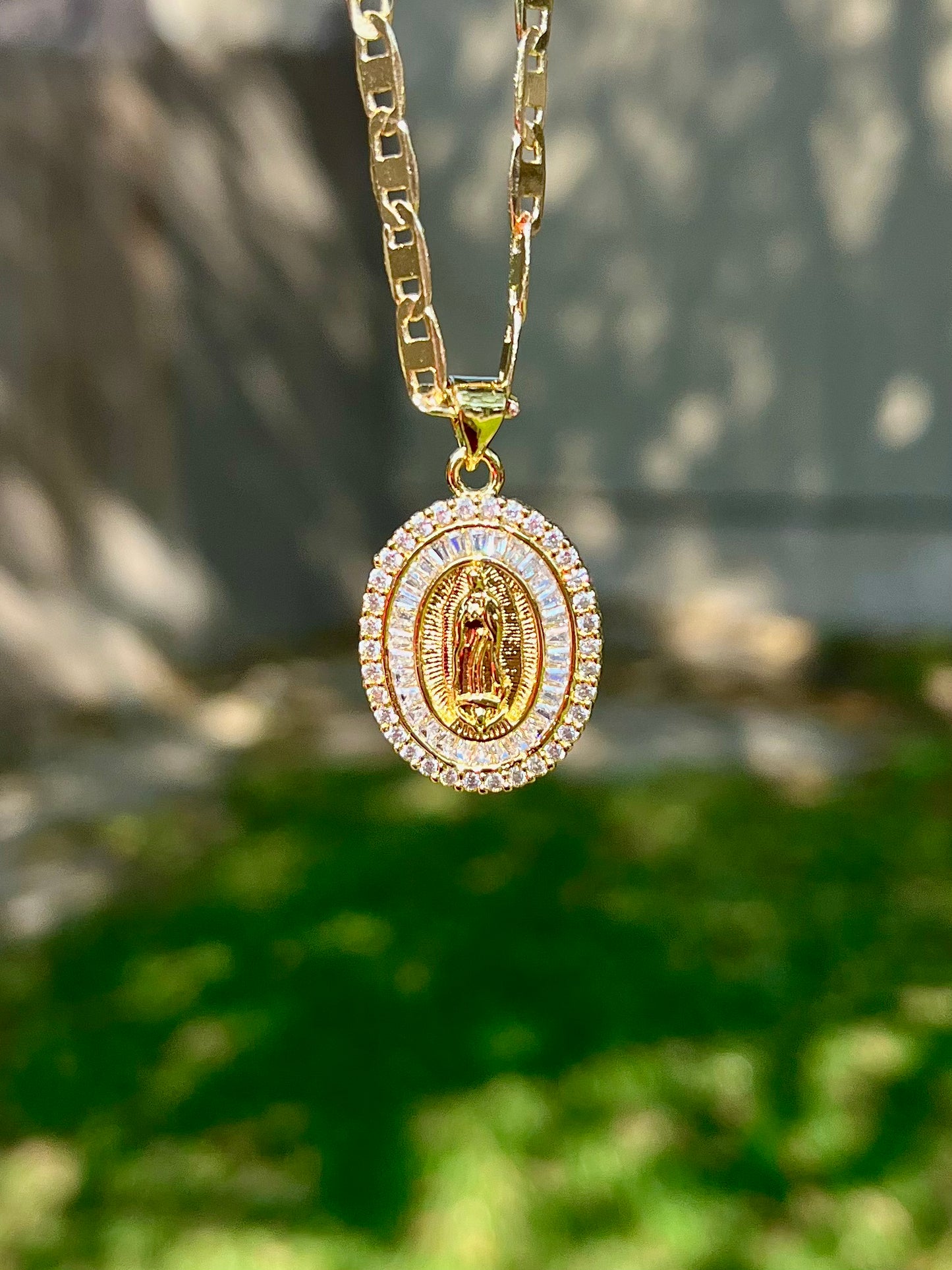 Round CZ Virgencita Necklace