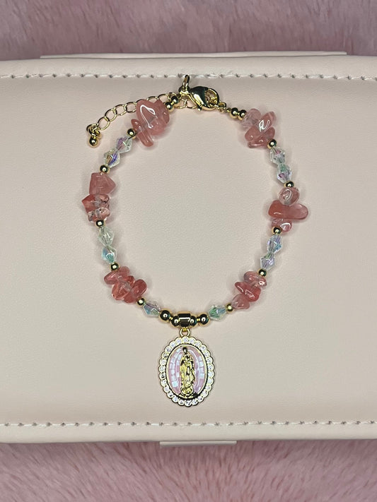 Rose Quartz Virgencita Bracelet