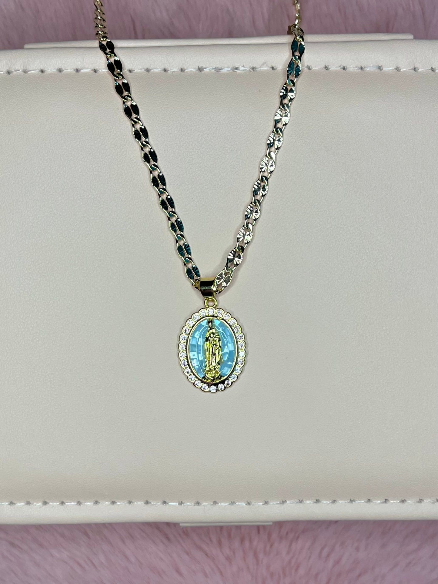 Aquamarine Virgencita Necklace