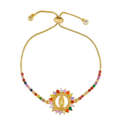 Big Multicolored Virgencita bracelet