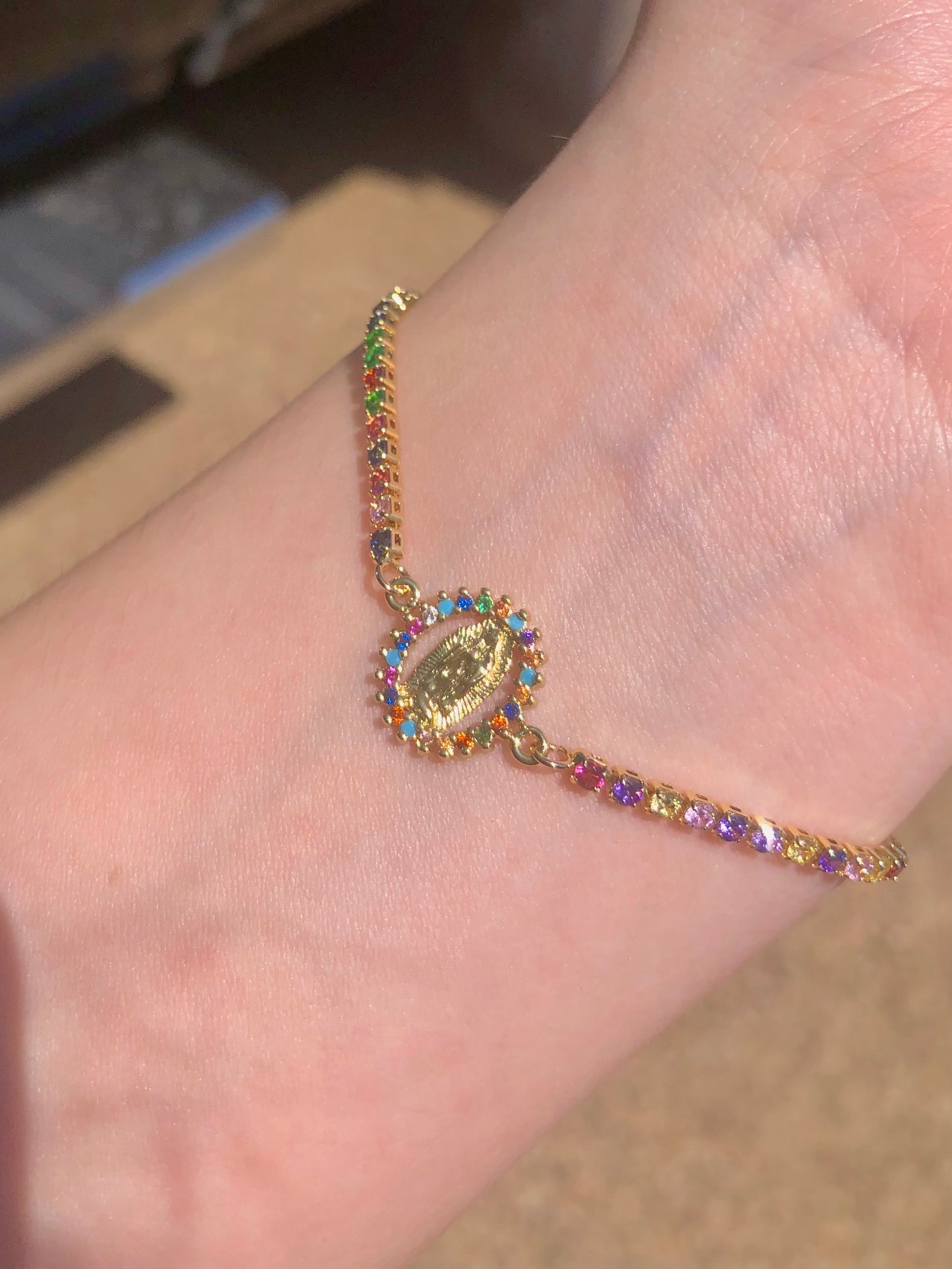 Small Rainbow Virgencita Bracelet