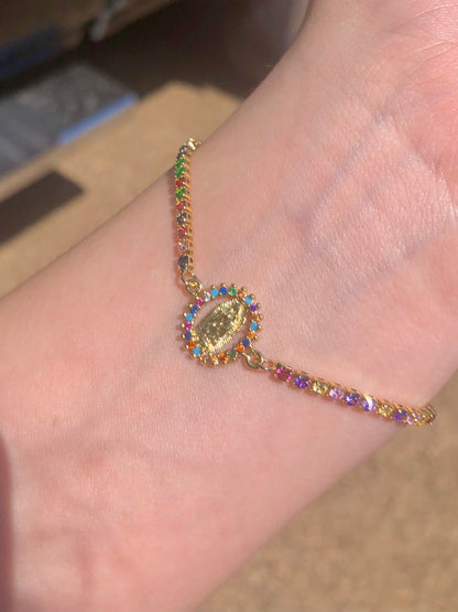 Small Rainbow Virgencita Bracelet