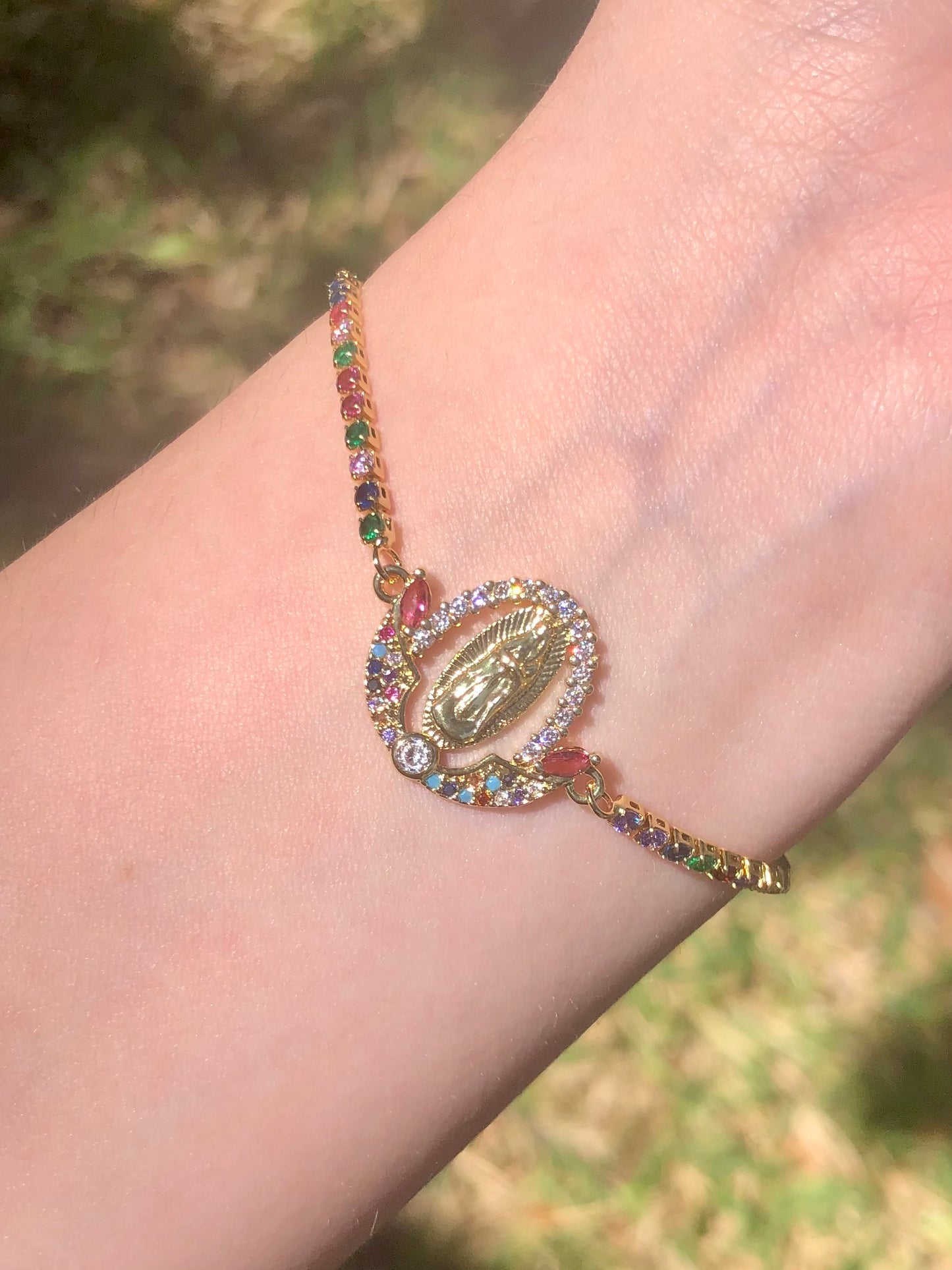 Rainbow Virgencita bracelet